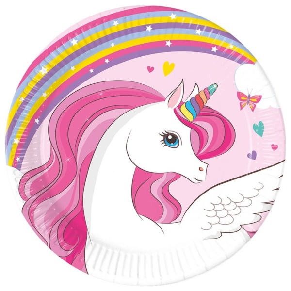 TAL��KY pap�rov� Jednoro�ec Rainbow Colors 20 cm 8 ks