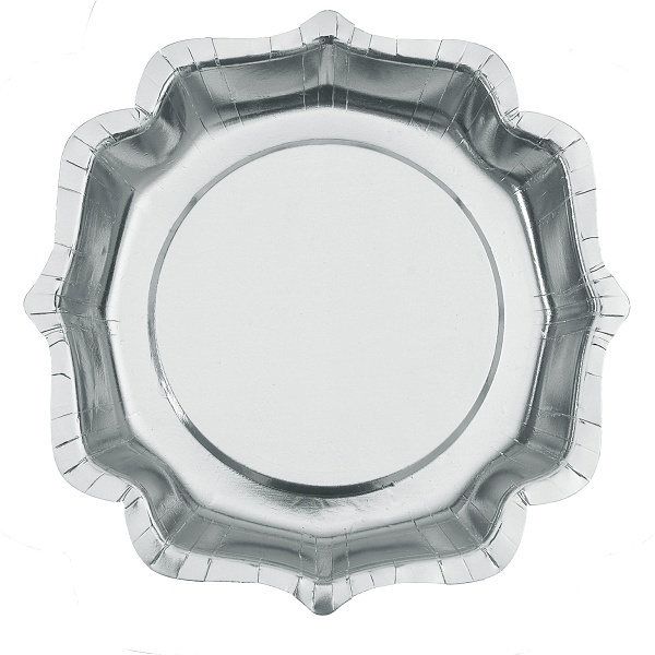 Tal��e metalick� st��brn� 21 cm