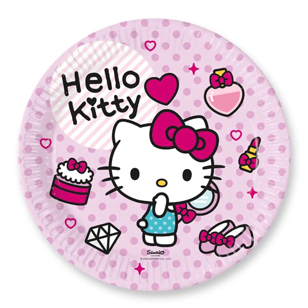 Tal��e pap�rov� Hello Kitty 23 cm 8 ks