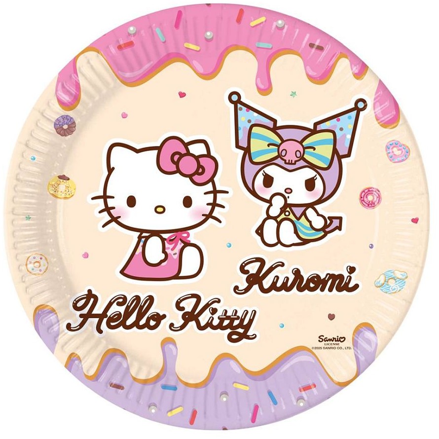 Tal��e pap�rov� Hello Kitty & Kuromi 23 cm 8 ks