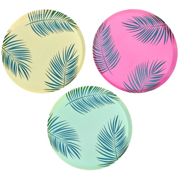 Tal��e pap�rov� Tropical palmov� listy 25 cm 8 ks