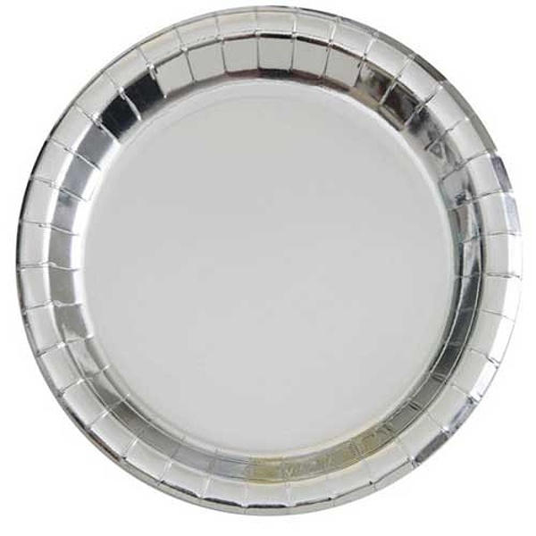 Tal��ky pap�rov� st��brn� 22 cm 8 ks