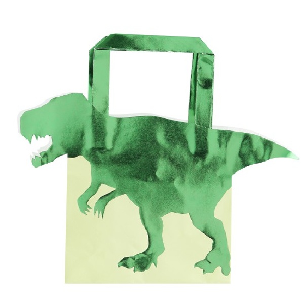 Ta�ka d�rkov� Dino metalicky zelen� 19 x 22 cm 5 ks