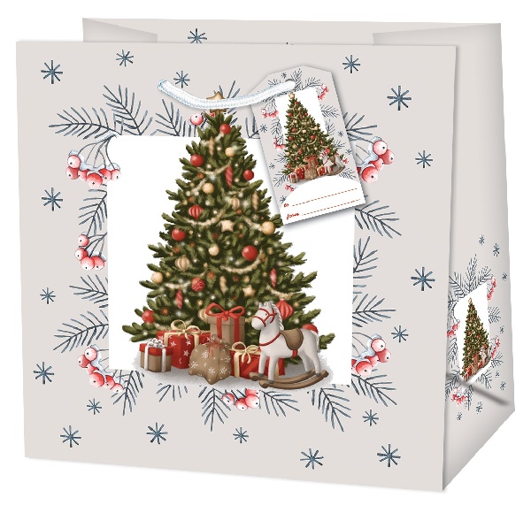 Ta�ka d�rkov� �tvercov� Strome�ek a v�tvi�ky 15 x 14,5 x 6 cm