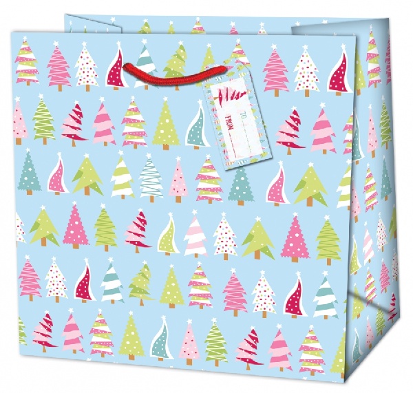 Ta�ka d�rkov� �tvercov� Strome�ky barevn� 15 x 14,5 x 6 cm