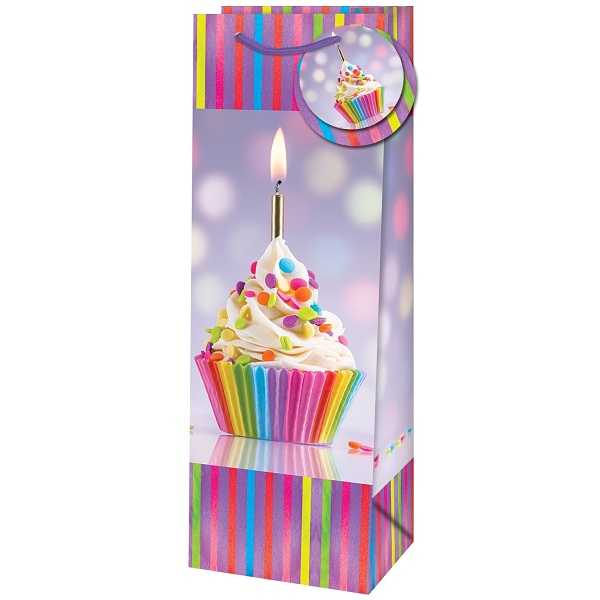 Ta�ka d�rkov� na l�hev s motivem muffinu 12,6x8,9x36 cm