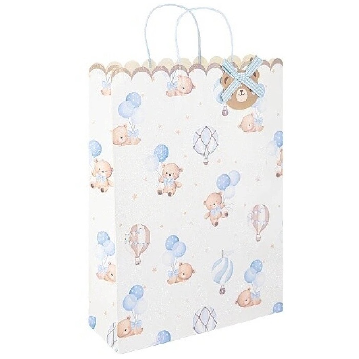 Ta�ka d�rkov� velk� s medv�dky modr� 32x43 cm