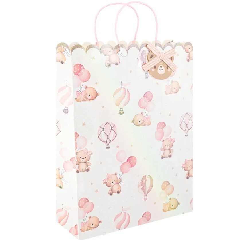 Ta�ka d�rkov� velk� s medv�dky r��ov� 32x43 cm