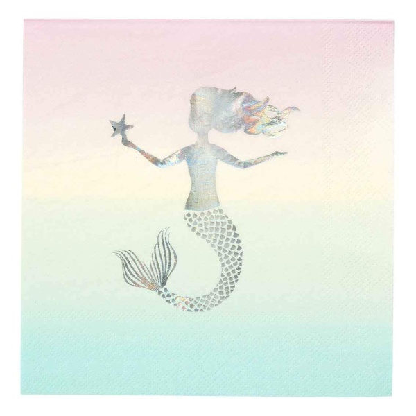 UBROUSKY pap�rov� Mermaid Iridescent 33x33cm 16ks