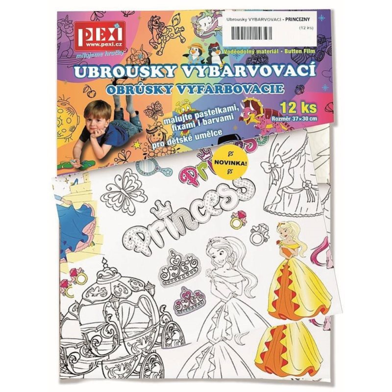 Ubrousky Vybarvovac� Princezny 37x30 cm 12 ks