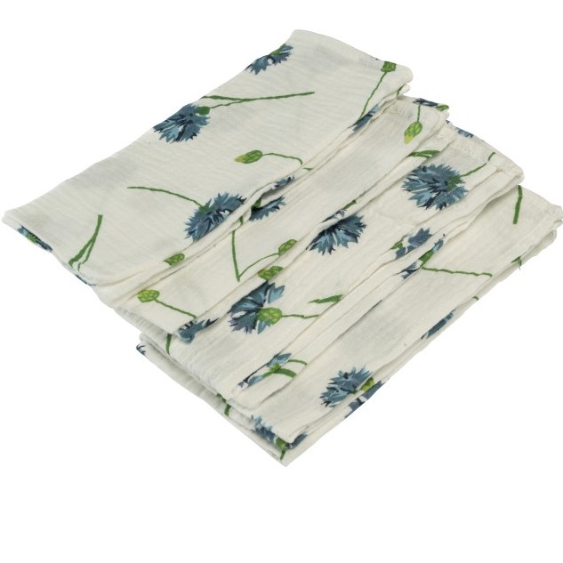 Ubrousky bavln�n� s modr�mi chrpami 40x40cm 4ks