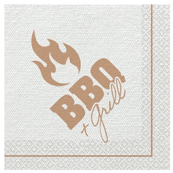 Ubrousky pap�rov� BBQ & Grill Party b�l� 33 x 33 cm 16 ks
