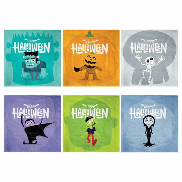 Ubrousky pap�rov� Halloween Monsters 33 x 33 cm 12 ks