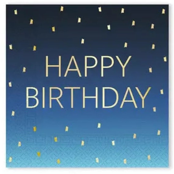 Ubrousky pap�rov� Happy Birthday Blue 20ks 33x33cm