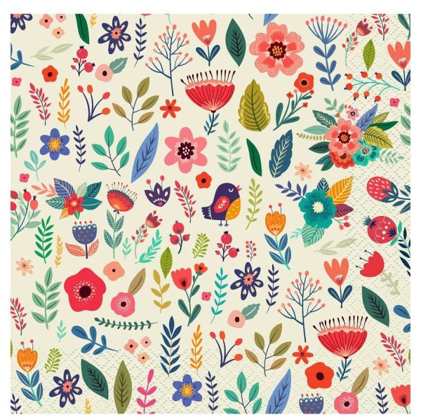 Ubrousky pap�rov� Letn� kolekce Bavte se (sv�tl�), 33x33 cm 20 ks