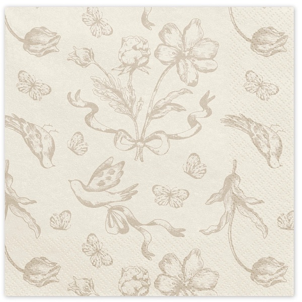 Ubrousky pap�rov� b�ov� s kytkami 33x33 cm 12 ks