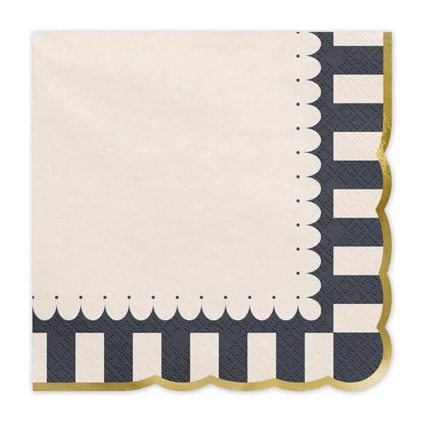 Ubrousky pap�rov� �erno-b�ov� 33x33cm 12 ks