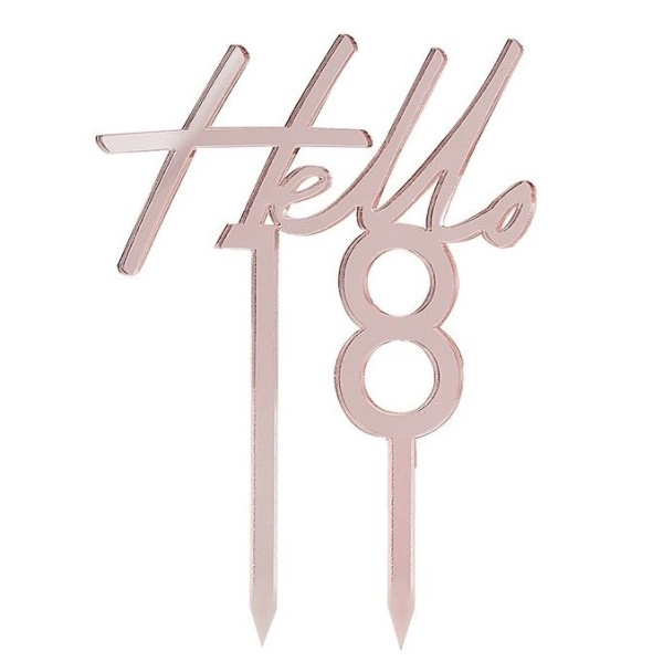 Z�PICH do dortu Hello 18 Rose Gold 13x10cm