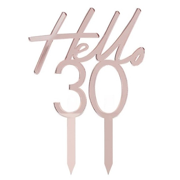 Z�PICH do dortu Hello 30 Rose Gold 13x10cm