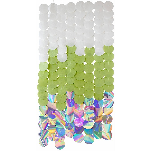 Z�v�sn� pozad� kole�ka b�l�/zelen� 80x170 cm