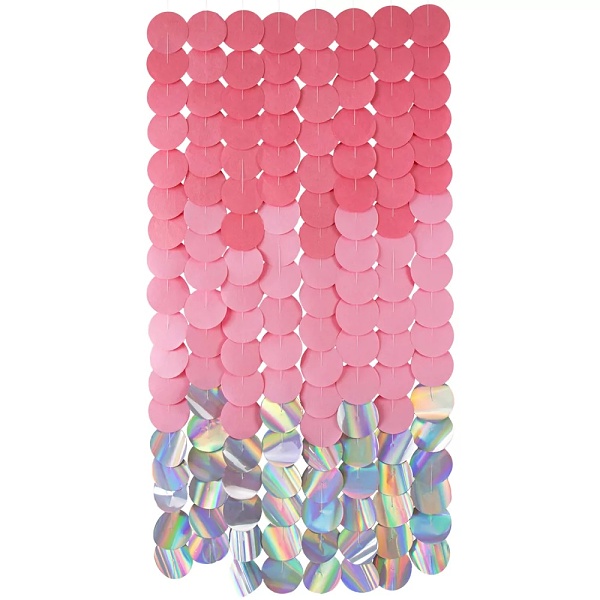 Z�v�sn� pozad� kole�ka r��ovo-duhov� 80x170 cm