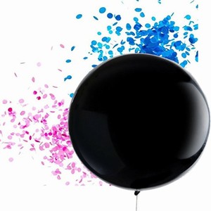 BAL�N Jumbo Ready to Pop �ern� s r��ov�mi konfetami- HOLKA 1