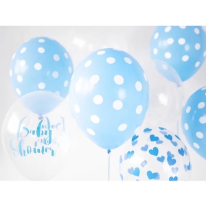 Bal�nek latexov� baby blue s punt�ky 30 cm 1 ks