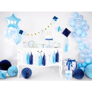 Bal�nek latexov� baby blue s punt�ky 30 cm 1 ks