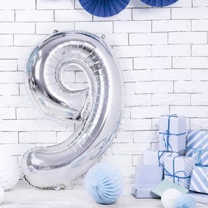 Balonek foliov� 9 st��brn� 86 cm