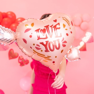 Bal�nek f�liov� Srdce b�ov� se ��pem I Love You 69x54 cm