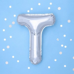 BAL�NEK f�liov� mini p�smeno T st��brn� 35 cm