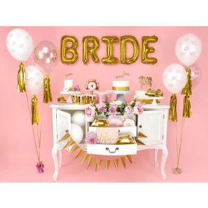 Bal�nek krystalov� s r��ov�m n�pisem "Bride to be" 30 cm 1 ks