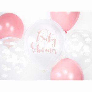 BAL�NKY krystalov� b�l� s r��ov�m n�pisem Baby Shower