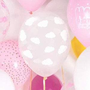 BAL�NEK latexov� transparentn� B�l� mr��ky 30cm 6ks