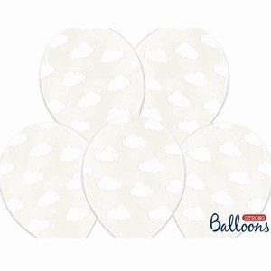 BAL�NEK latexov� transparentn� B�l� mr��ky 30cm 6ks