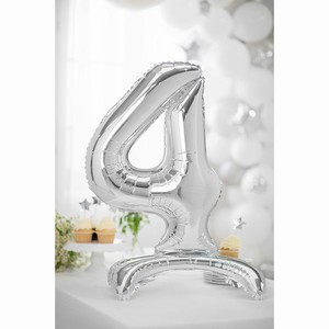 BAL�NEK f�liov� Stojac� ��slo 4, st��brn� 80 cm