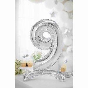 BAL�NEK f�liov� Stojac� ��slo 9, st��brn� 80 cm