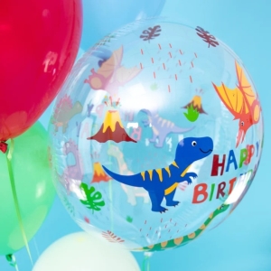 Bal�nek f�liov� transparentn� kulat� Dinosau�i 45 cm