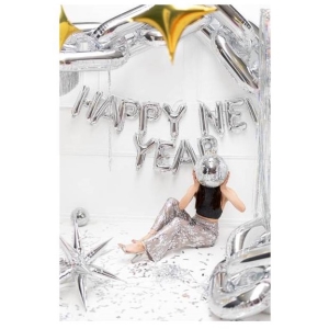 Bal�nek f�liov� n�pis HNY st��brn� 422 x 46 cm