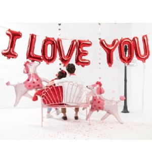 Sada bal�nk� "I love you", �erven� 210 x 35 cm