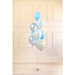 Bal�nky latexov� Bal�nky pastelov� (nebesky modr�, b�ov� , modr�) mix 27-30 cm, 10 ks