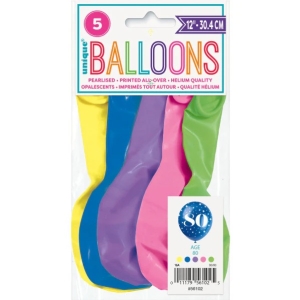 Bal�nky latexov� �. 80 s hv�zdi�kami 30 cm 5 ks