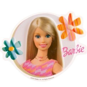 Dekorace na dort plastov� disk Barbie 18 cm 3 ks