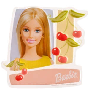 Dekorace na dort plastov� disk Barbie 18 cm 3 ks