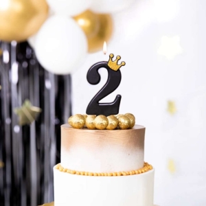 Sv��ka dortov� ��slice 2 �ern� s korunkou 8,8 cm