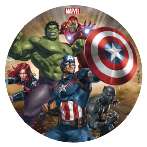 Fond�nov� list na dort Avengers 16 cm - bez cukru