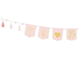 Girlanda pap�rov� Oh Baby s t��sn�mi sv�tle r��ov� 2,5 m