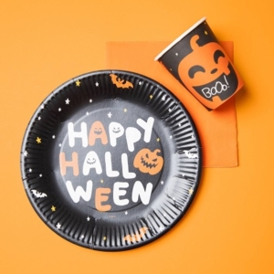Tal��e pap�rov� Happy Halloween 23 cm 8 ks
