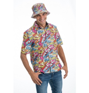Klobouk barevn� bucket s komiksem z 90. let