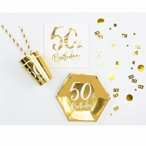 KONFETY metalick� zlat� "50" 15g